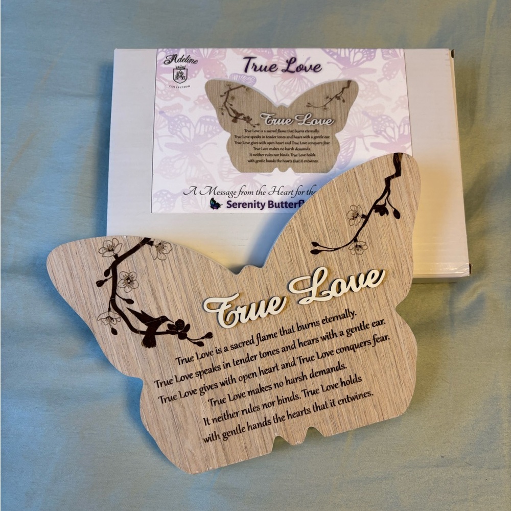 Butterfly Shaped Wall Decor with True Love Quote